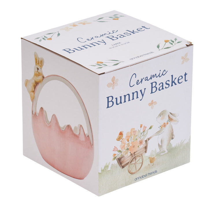 Pink Easter Bunny Basket Bowl - Large