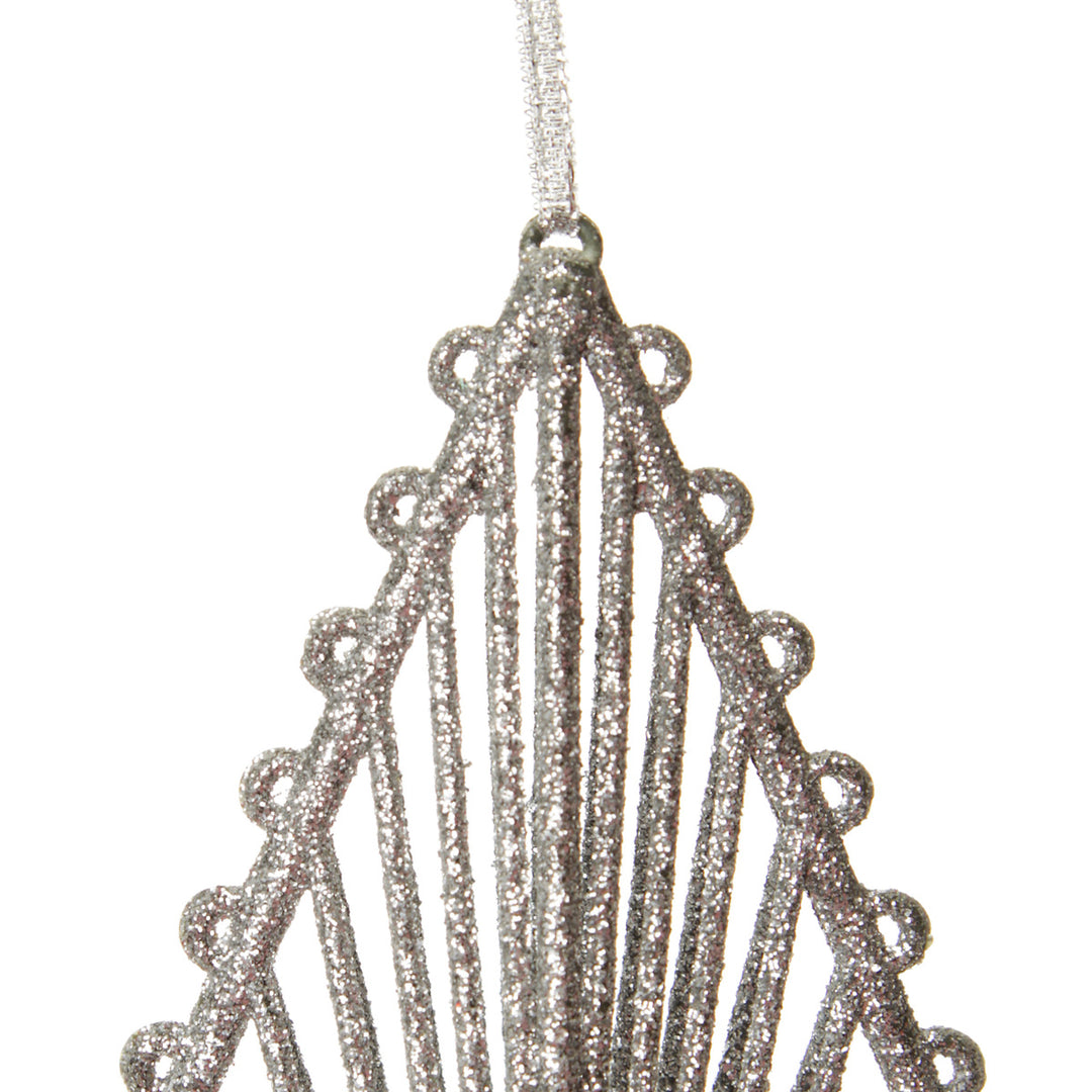 Silver Hollow Glitter Star glitter detail