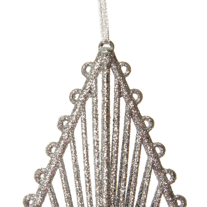 Silver Hollow Glitter Star glitter detail