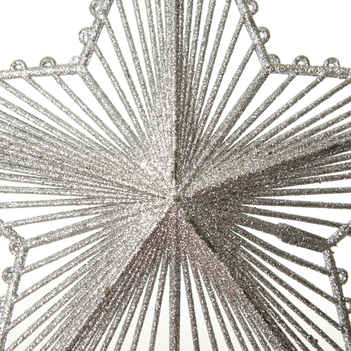 Silver Hollow Glitter Star zoom in