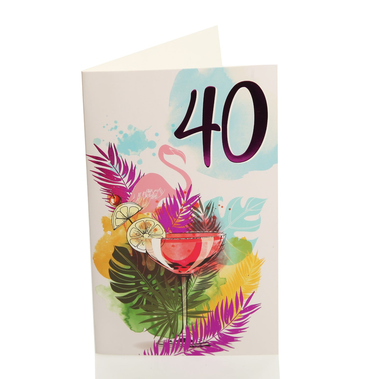 40th Birthday Card and Wrap Gold Balloons