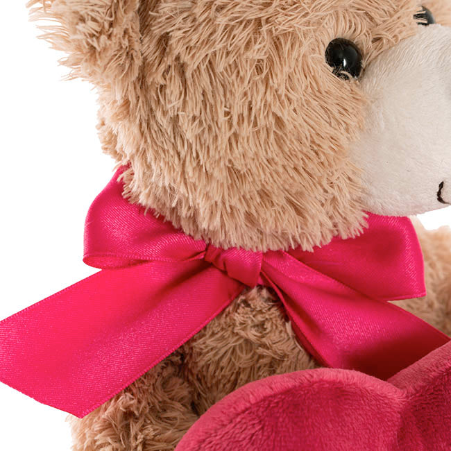 Standing Teddy with Heart - Brown 37cm