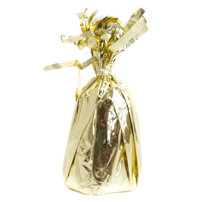 Jumbo Balloon Weight - White Gold Foil