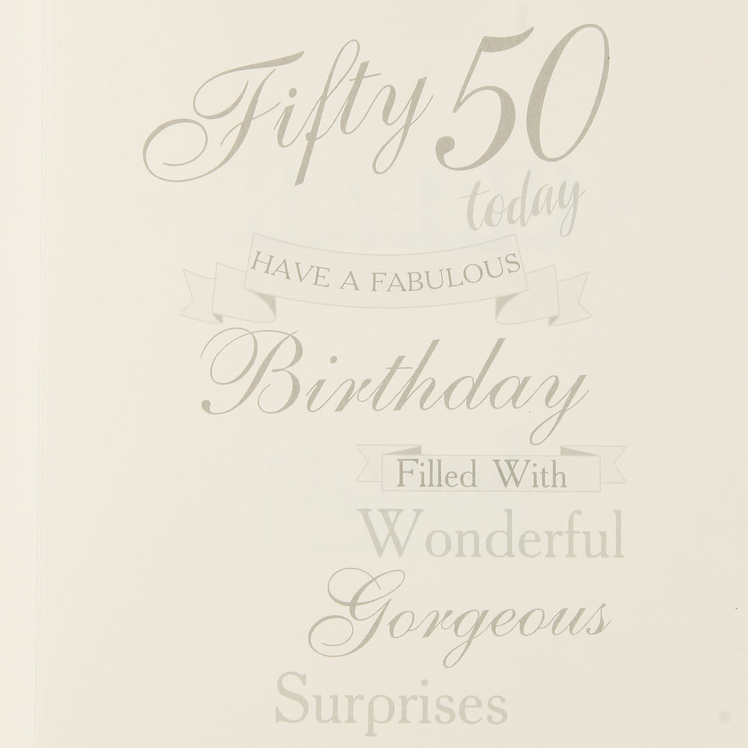 50th Birthday Card and Wrap Fabulous Rose Gold