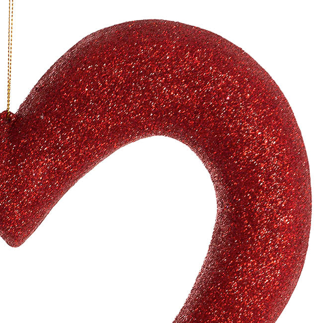 Hanging Love Heart Outline - Red Glitter 24cm