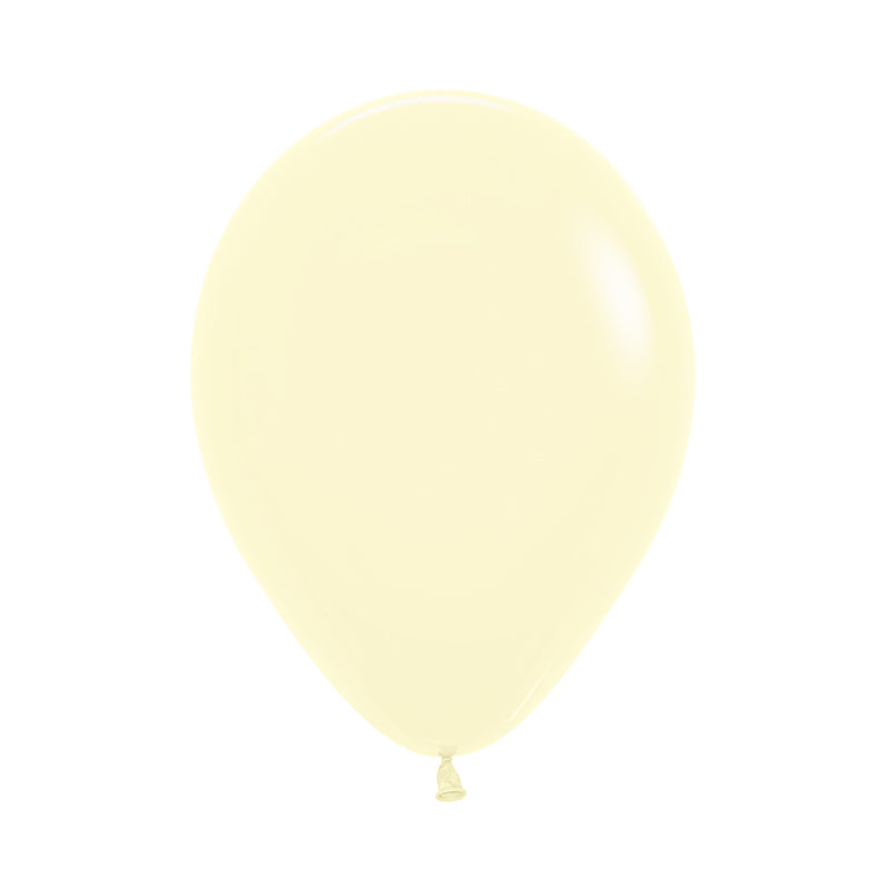 Matte Pastel Yellow 30cm Round Balloon 18pk