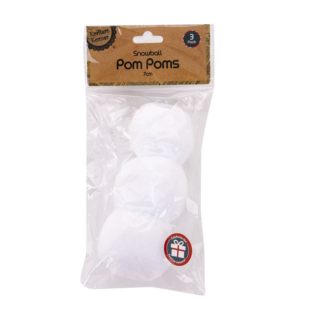 7cm Craft Snowballs - Pack of 3