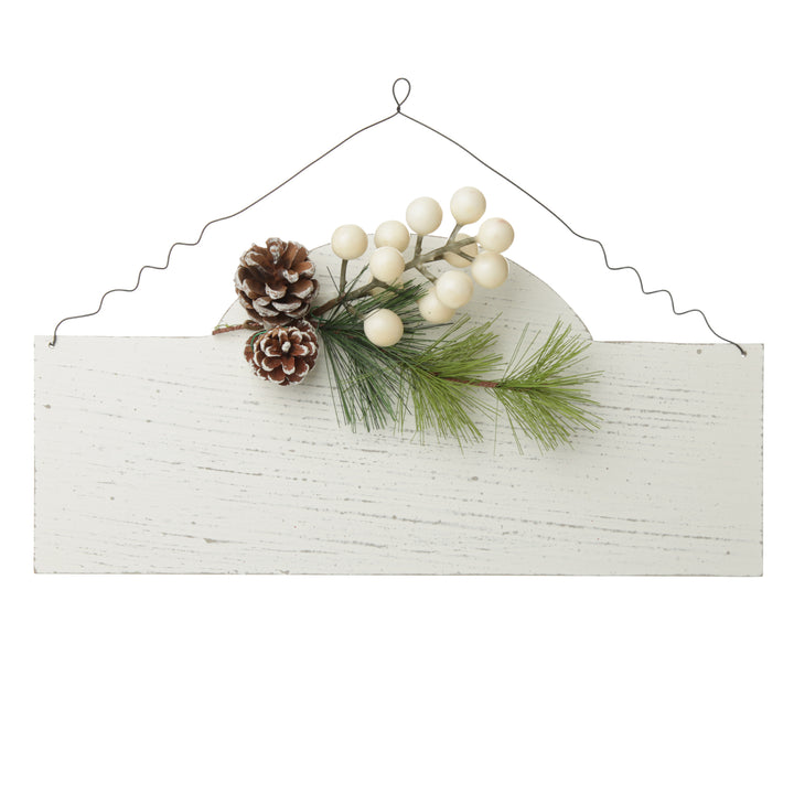 Personalised Arched Country Christmas Wood Plaque with White Berry