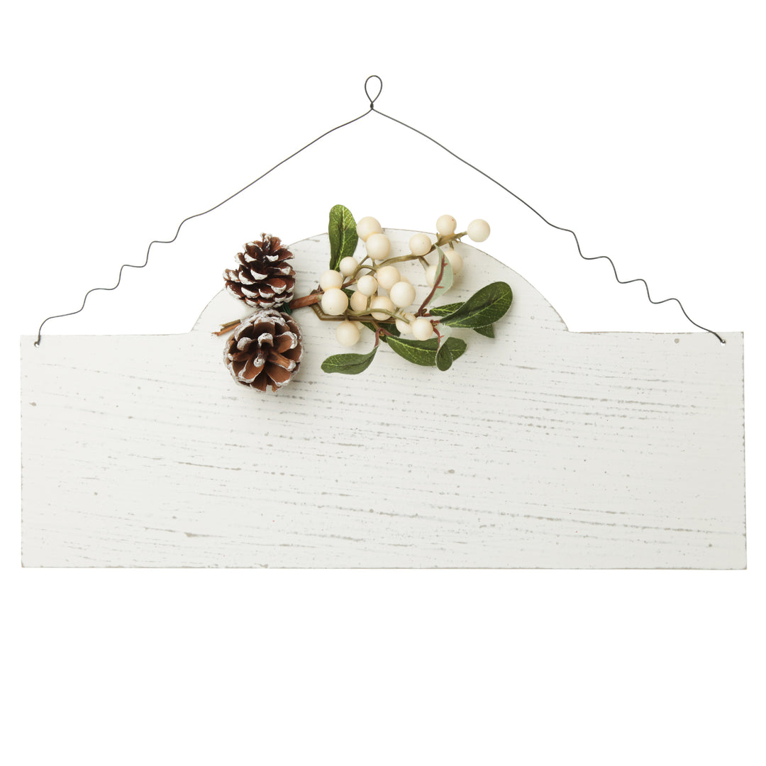 Personalised Arched Country Christmas Wood Plaque with White Berry