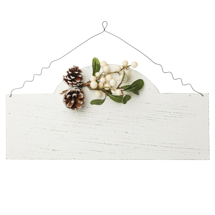 Personalised Arched Country Christmas Wood Plaque with White Berry