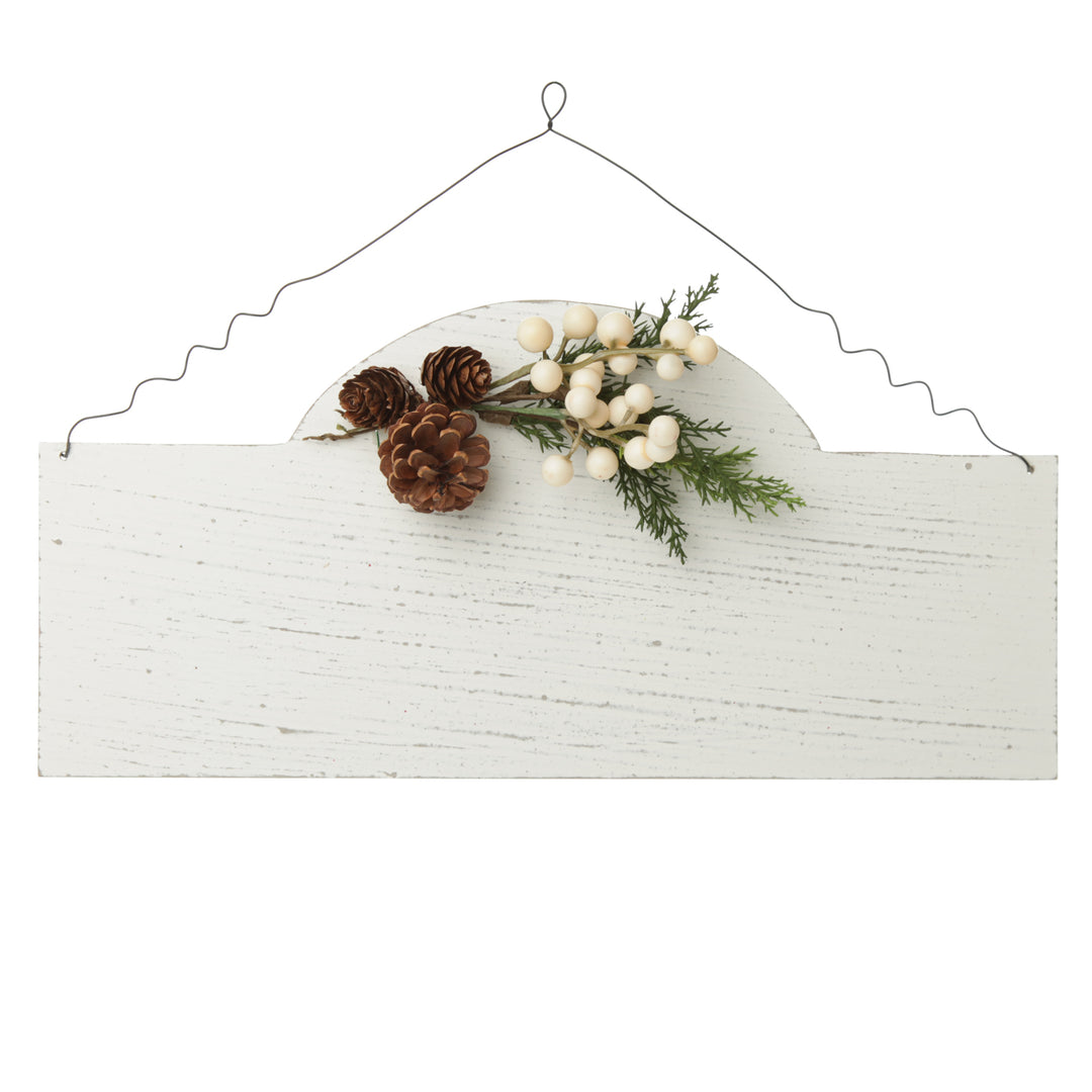 Personalised Arched Country Christmas Wood Plaque with White Berry