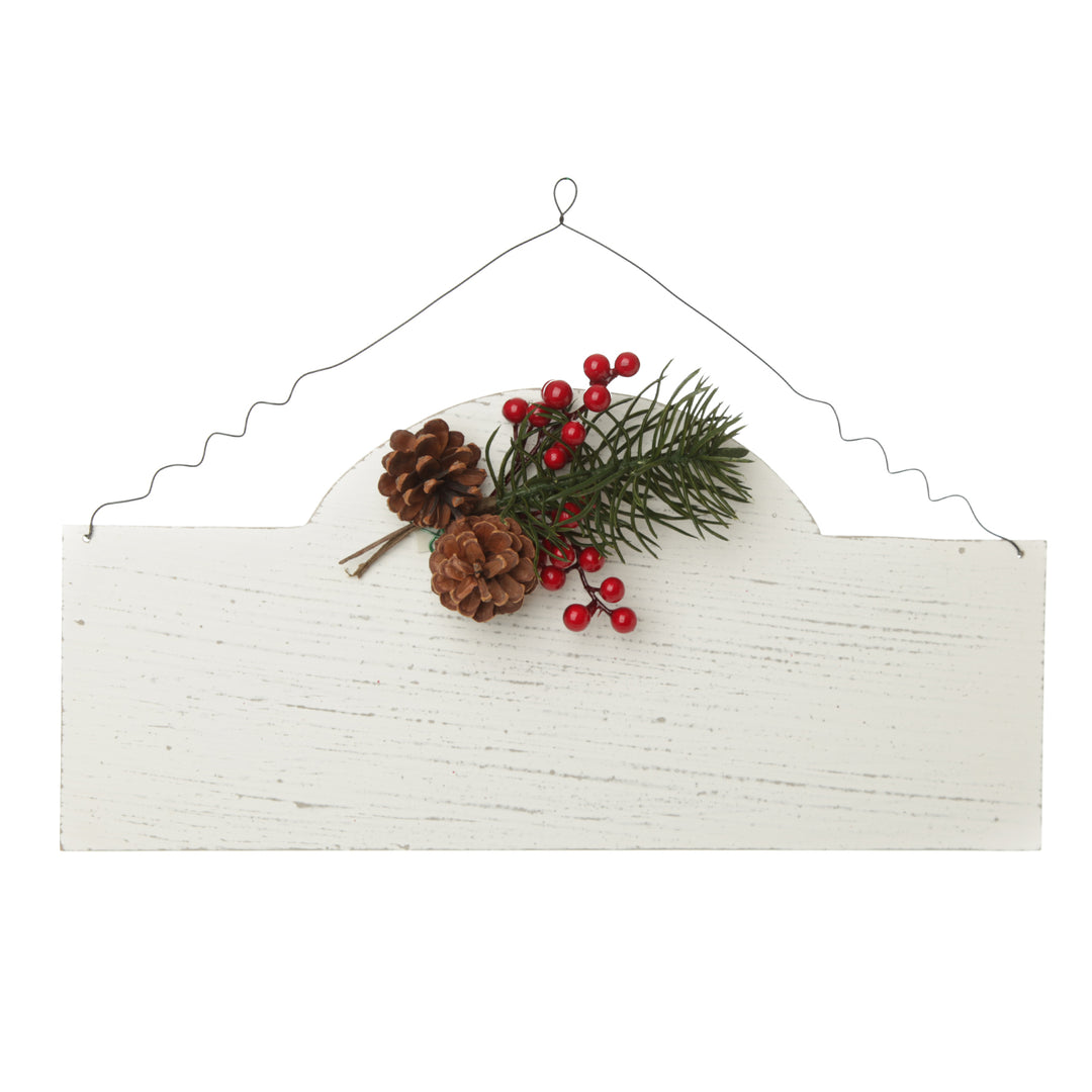 Personalised Arched Country Christmas Wood Plaque with Red Berry
