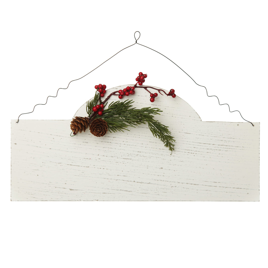 Personalised Arched Country Christmas Wood Plaque with Red Berry