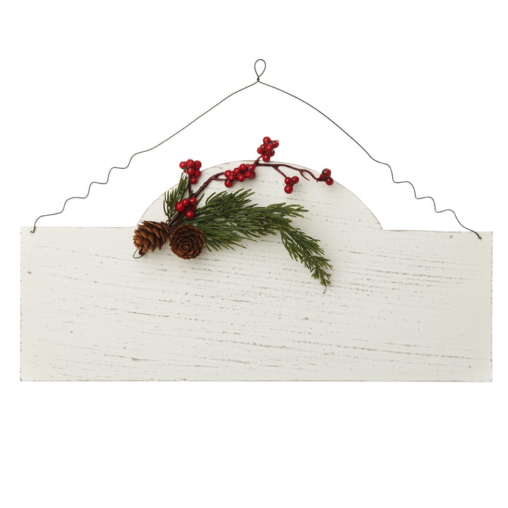 Personalised Arched Country Christmas Wood Plaque with Red Berry
