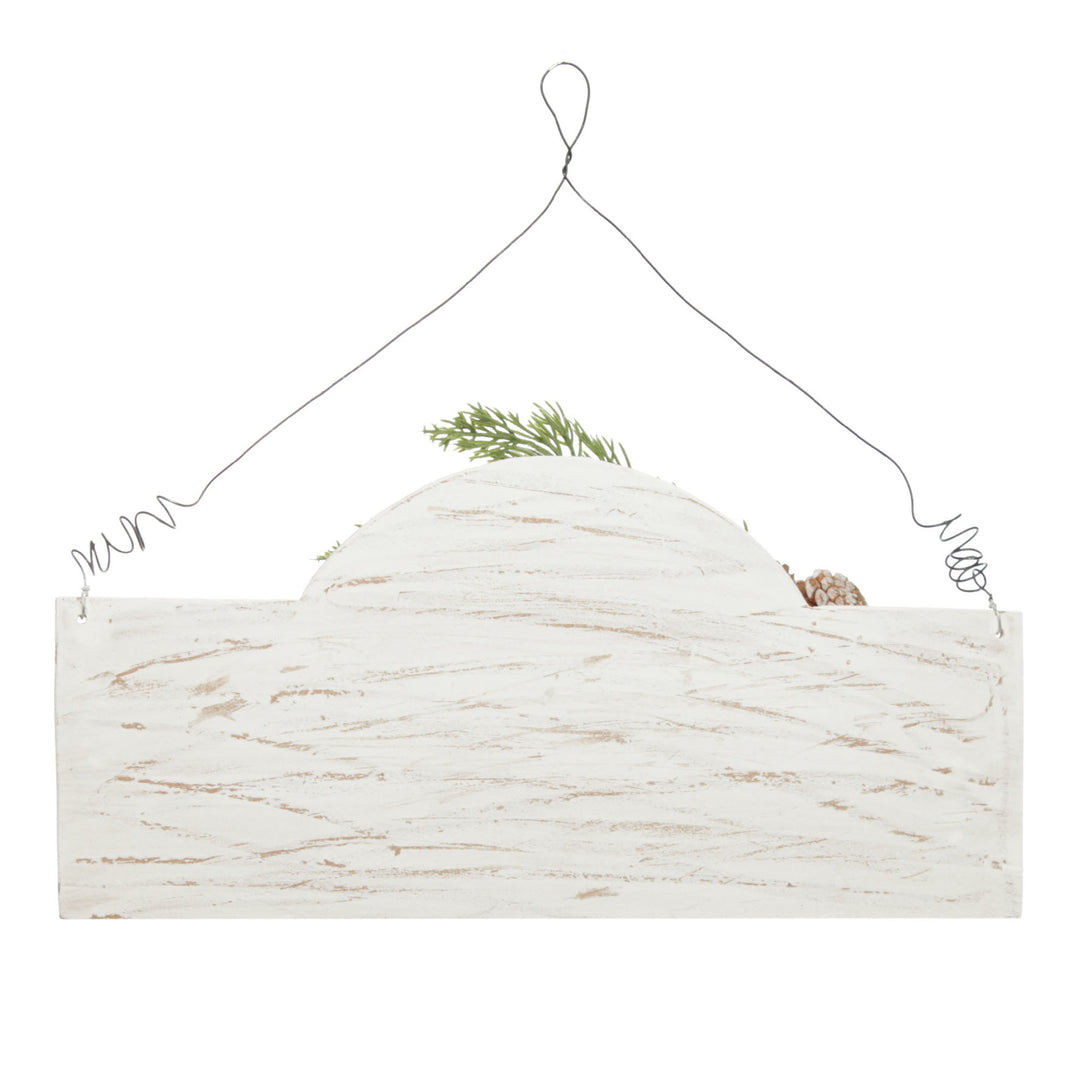 Personalised Arched Country Christmas Wood Plaque with Red Berry