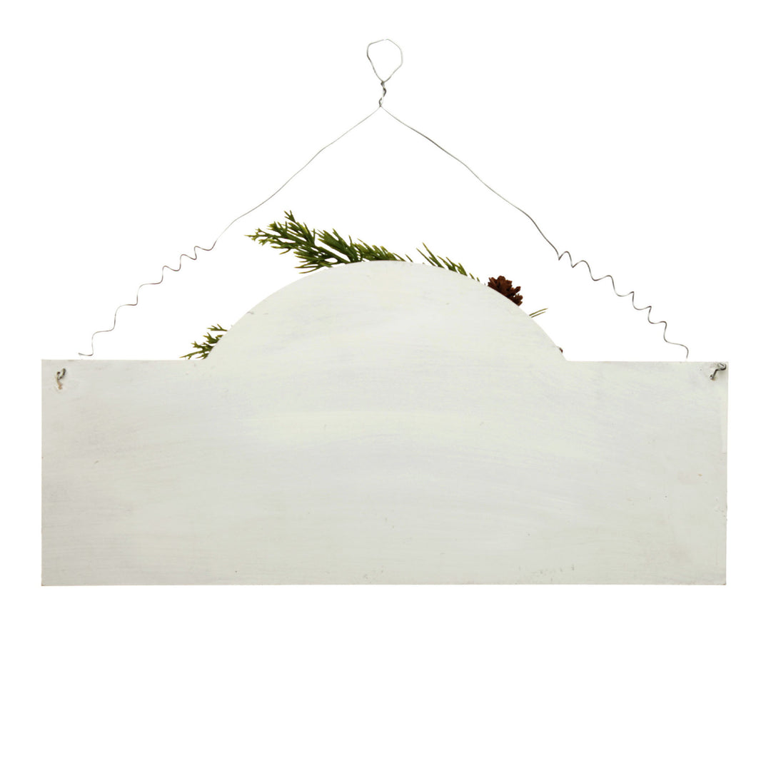 Personalised Arched Country Christmas Wood Plaque with White Berry