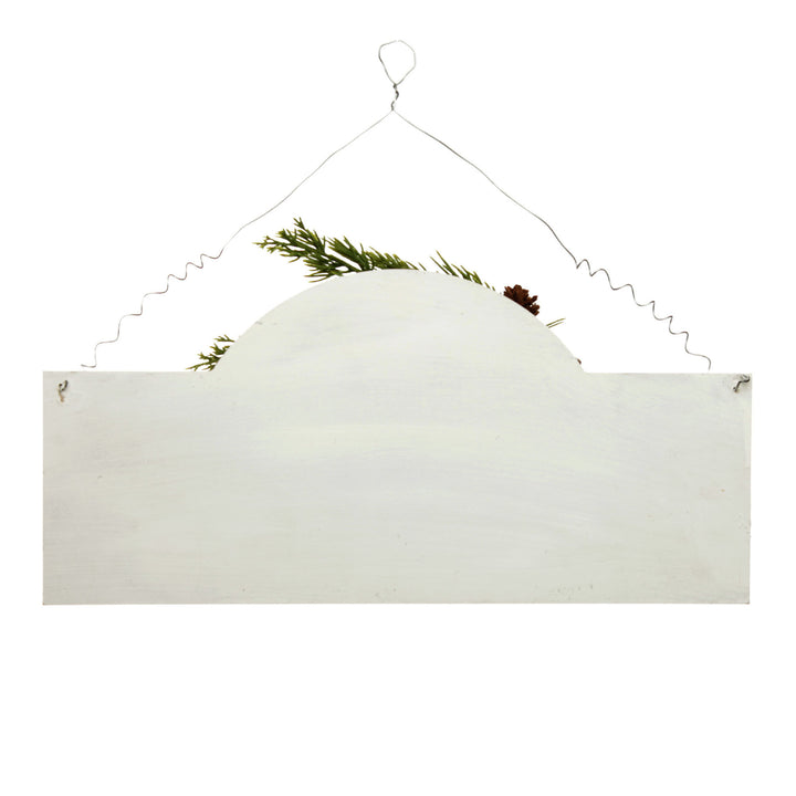 Personalised Arched Country Christmas Wood Plaque with White Berry