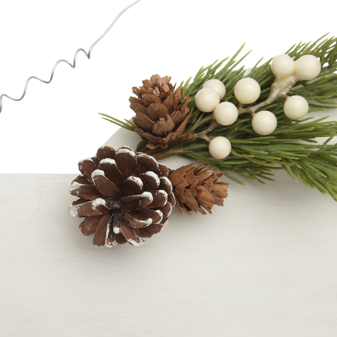Personalised Arched Country Christmas Wood Plaque with White Berry