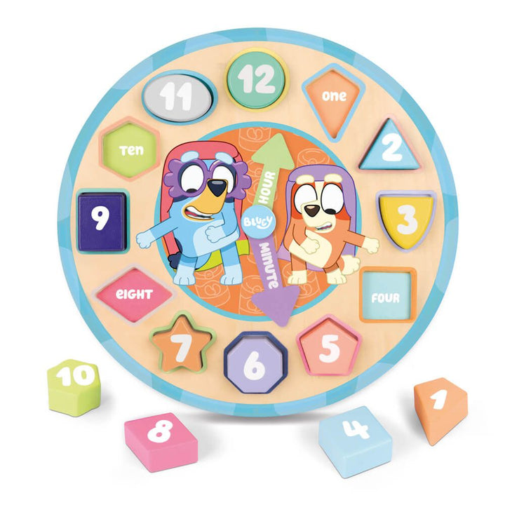 Wooden Bluey Puzzle Clock