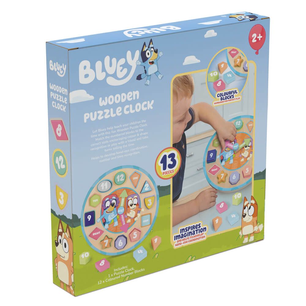 Wooden Bluey Puzzle Clock