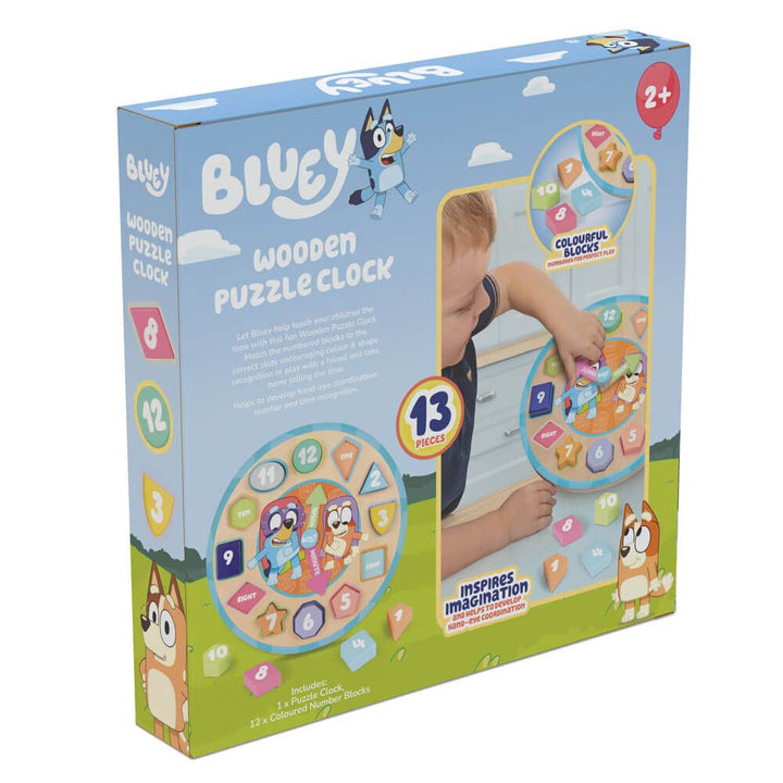 Wooden Bluey Puzzle Clock