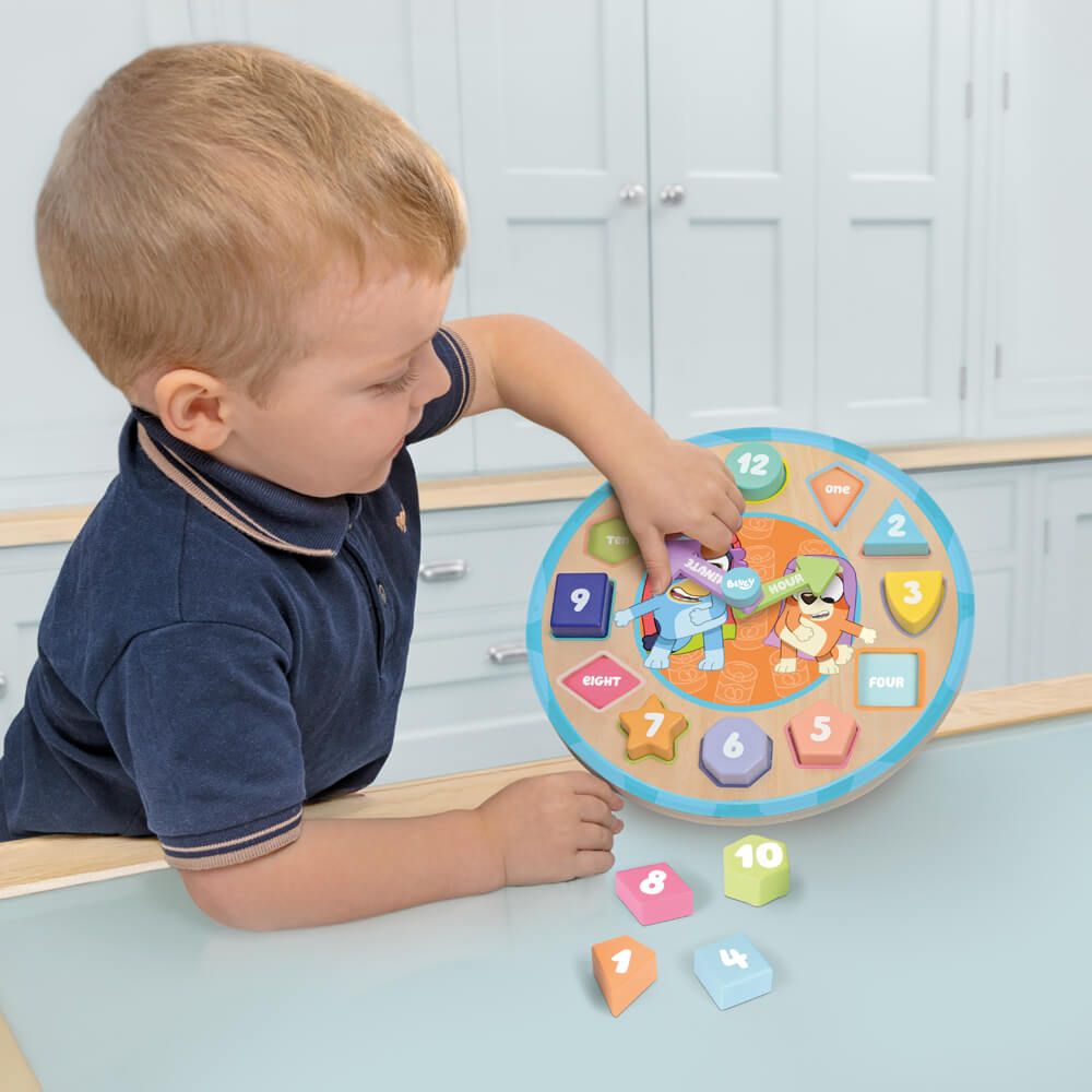 Wooden Bluey Puzzle Clock