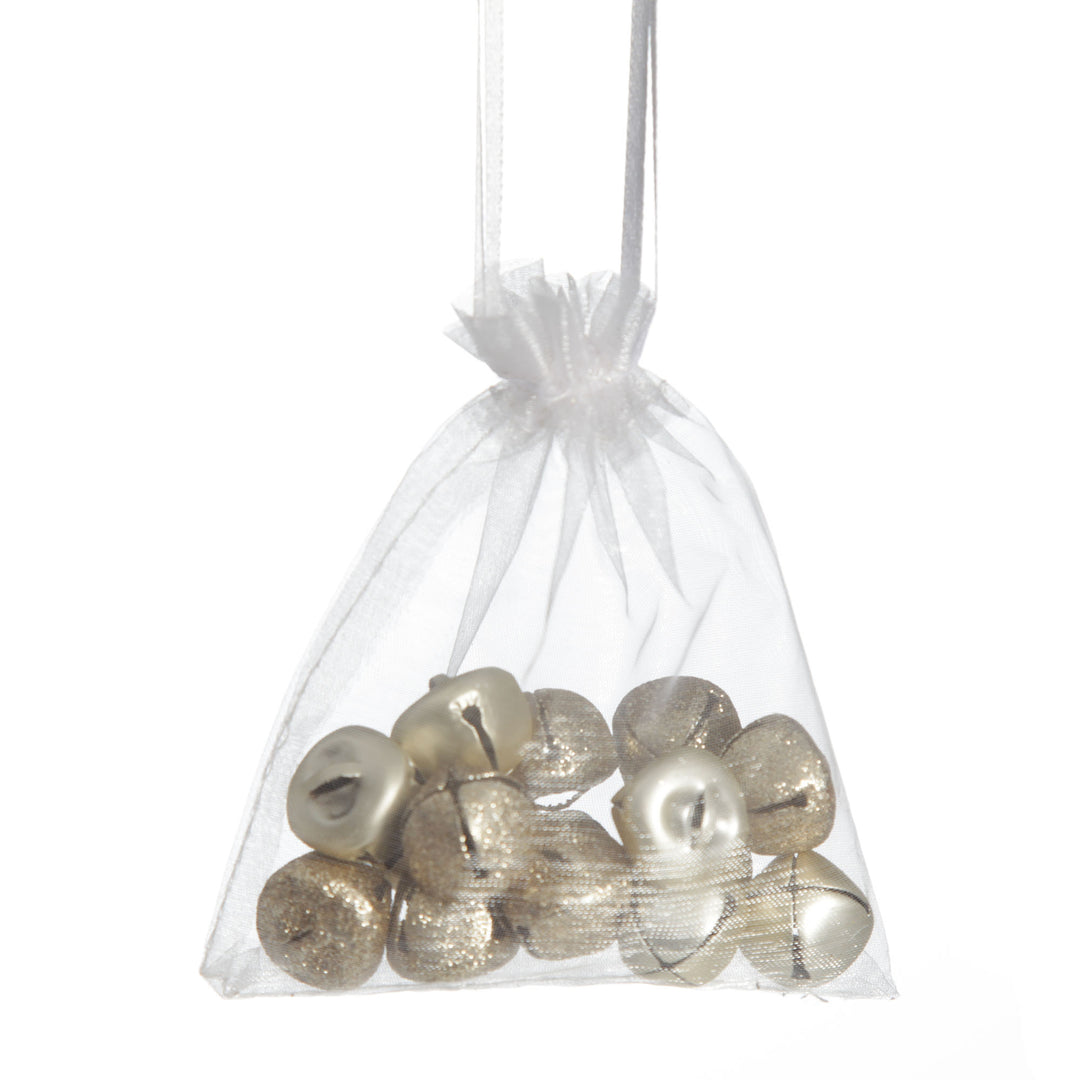 Champagne Mini Jingle Bell Decorations - Bag of 15