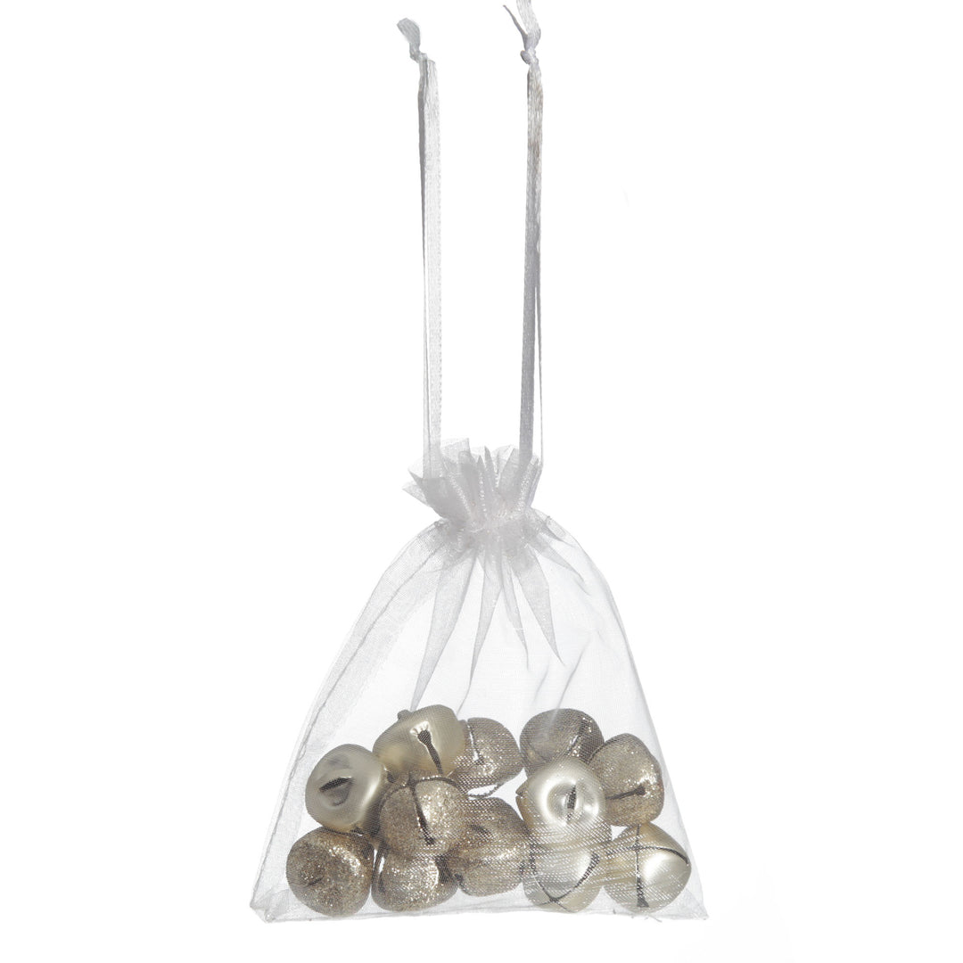 Champagne Mini Jingle Bell Decorations - Bag of 15