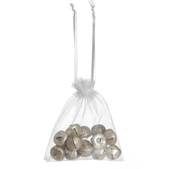 Champagne Mini Jingle Bell Decorations - Bag of 15