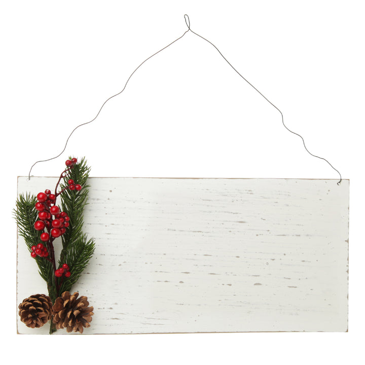 Personalised Country Christmas Wood Plaque with Red Berry