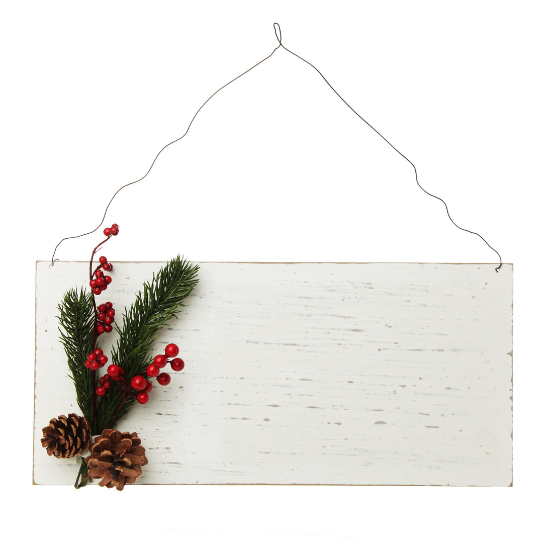 Personalised Country Christmas Wood Plaque with Red Berry