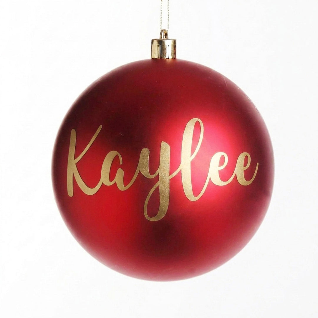 Personalised Red Shatterproof Christmas Bauble