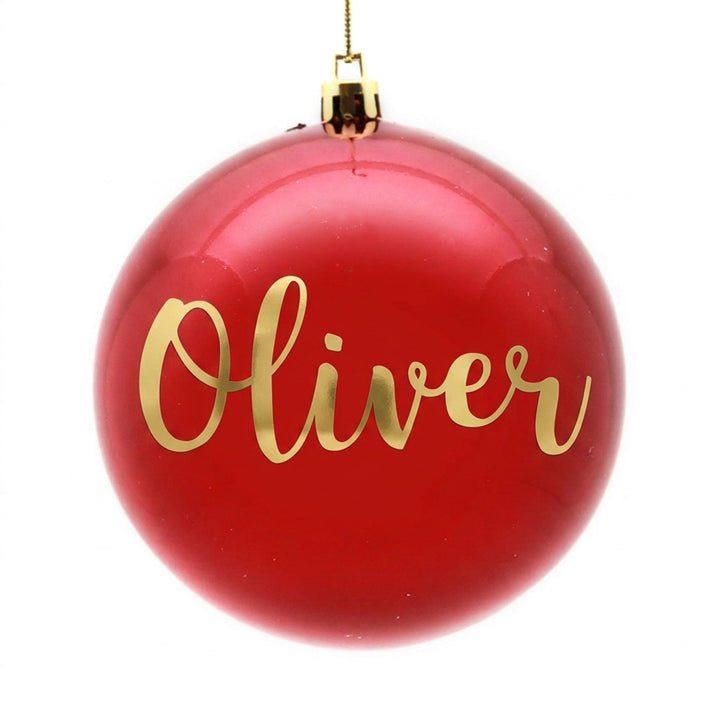 Personalised Red Shatterproof Christmas Bauble