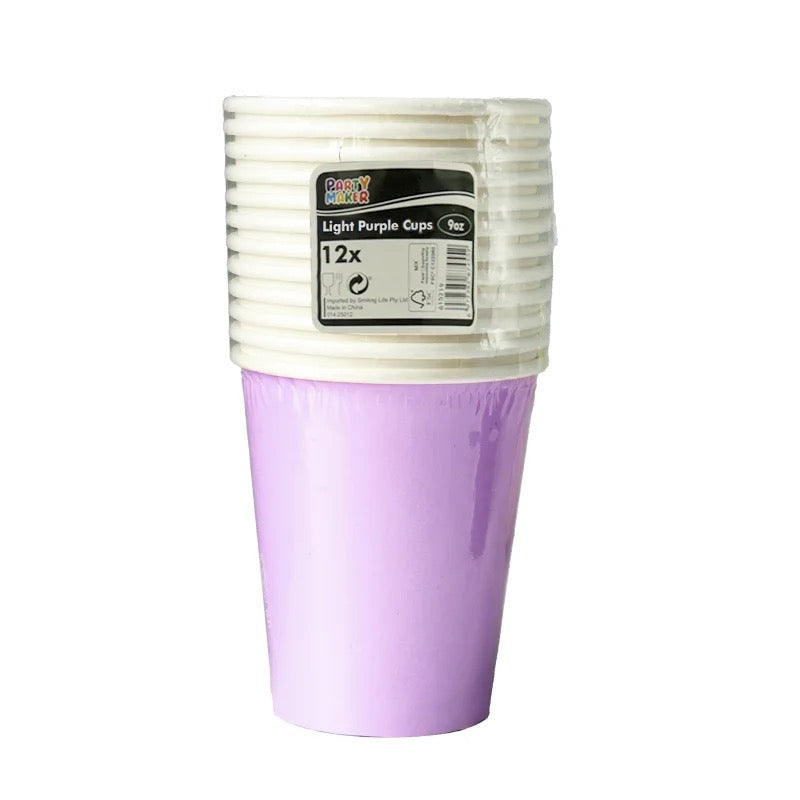 Light Purple Paper Cups - Pack of 12