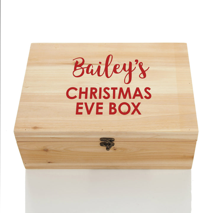 Personalised Natural Wooden Christmas Eve Keepsake Box