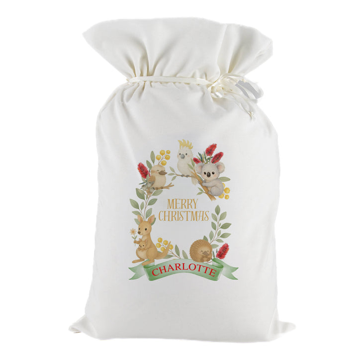 Personalised Aussie Animals Santa Sack