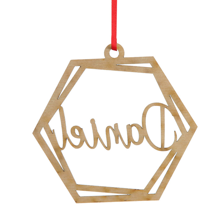 Personalised Hexagonal Laser Cut Christmas Decoration