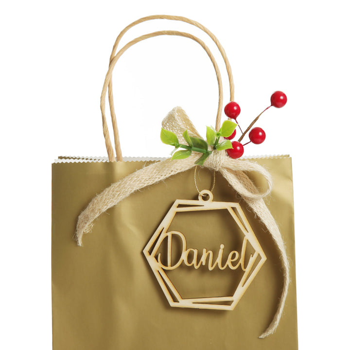 Personalised Hexagonal Laser Cut Christmas Decoration