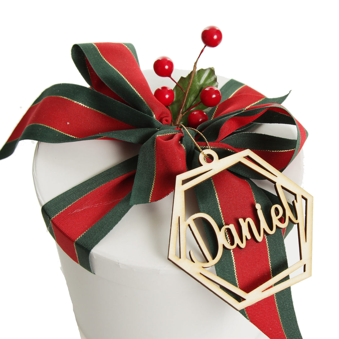 Personalised Hexagonal Laser Cut Christmas Decoration