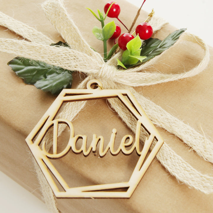 Personalised Hexagonal Laser Cut Christmas Decoration