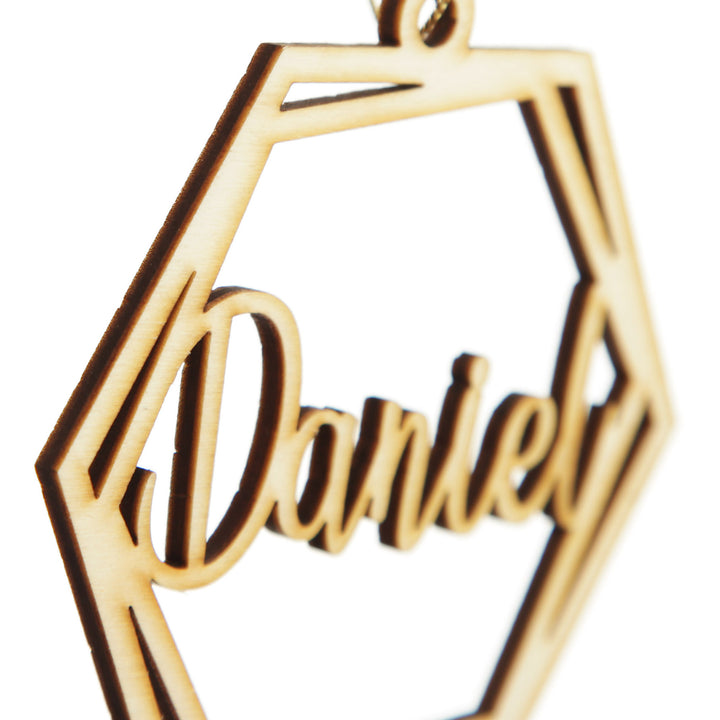 Personalised Hexagonal Laser Cut Christmas Decoration