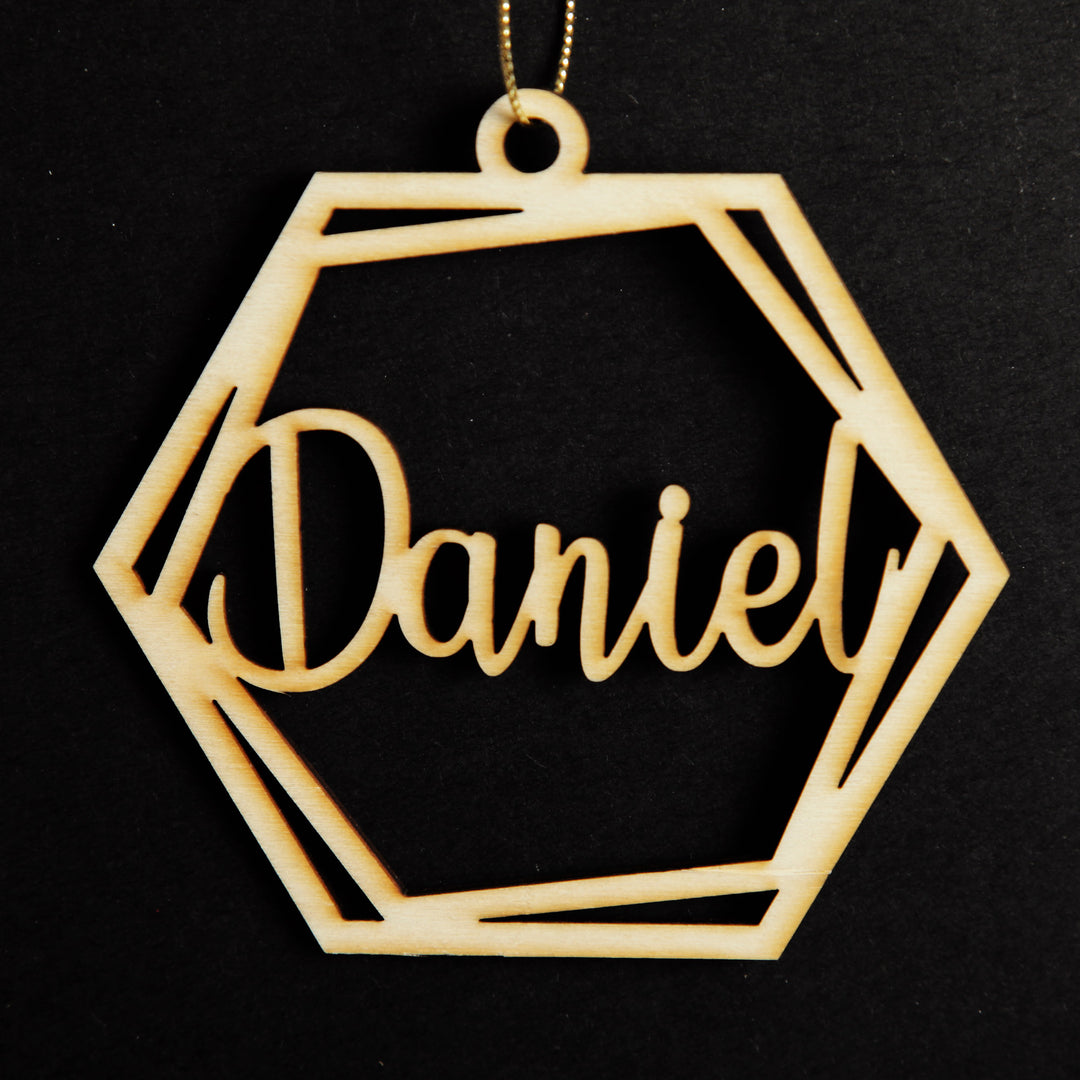 Personalised Hexagonal Laser Cut Christmas Decoration