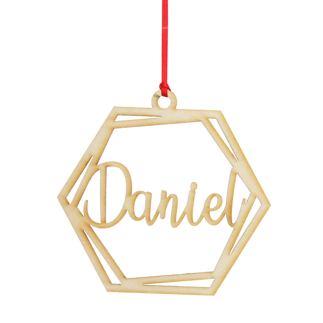 Personalised Hexagonal Laser Cut Christmas Decoration