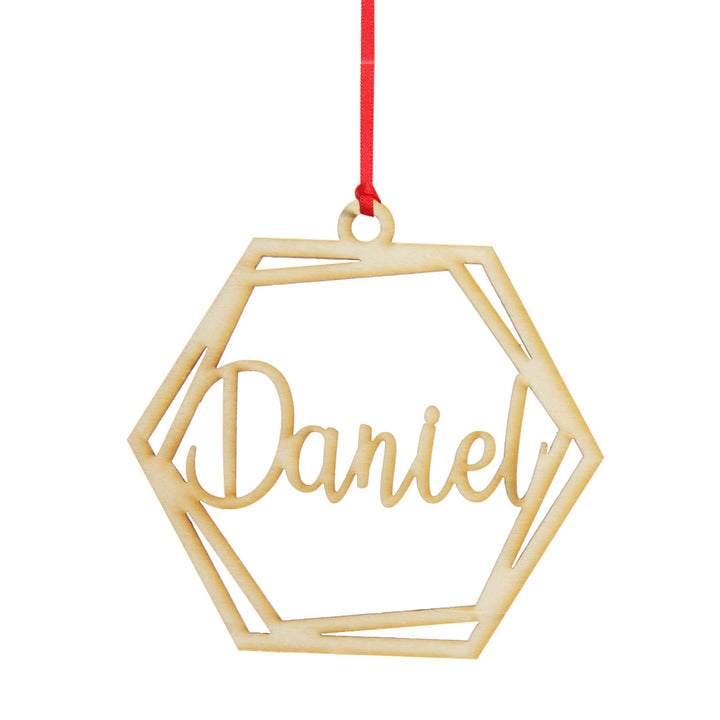 Personalised Hexagonal Laser Cut Christmas Decoration