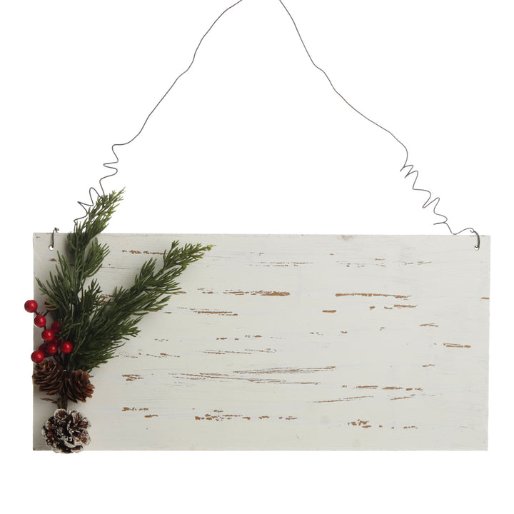 Personalised Country Christmas Wood Plaque with Red Berry