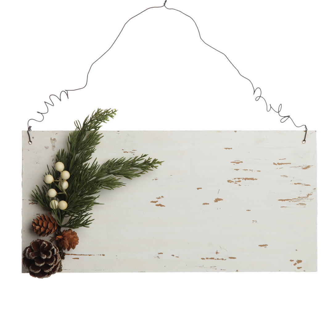 Personalised Country Christmas Wood Plaque with White Berry
