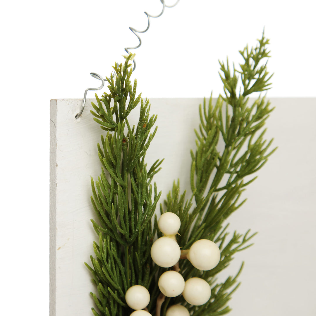 Personalised Country Christmas Wood Plaque with White Berry
