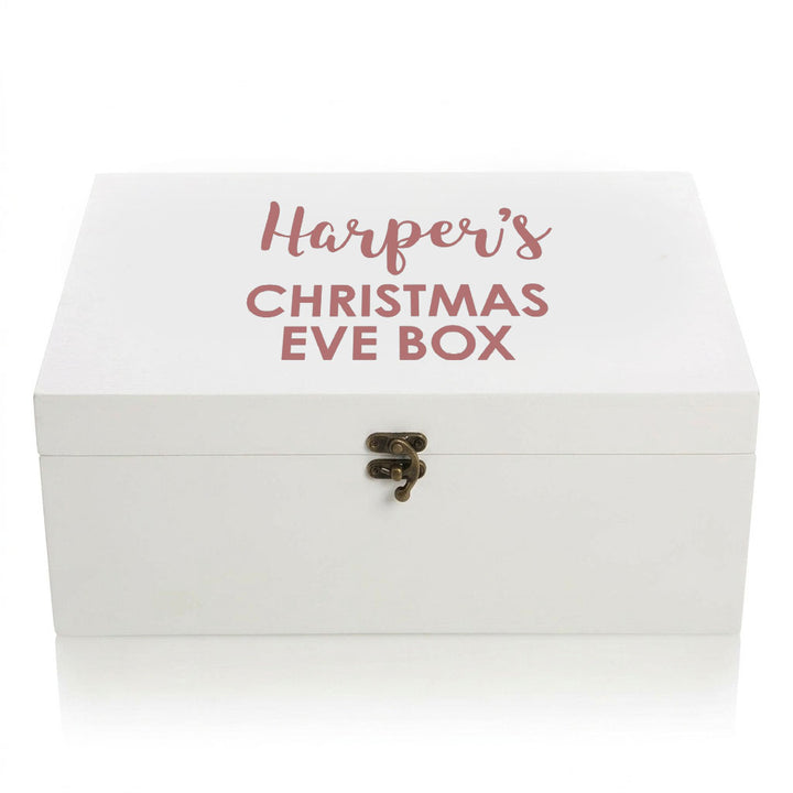 Personalised White Wooden Christmas Eve Box