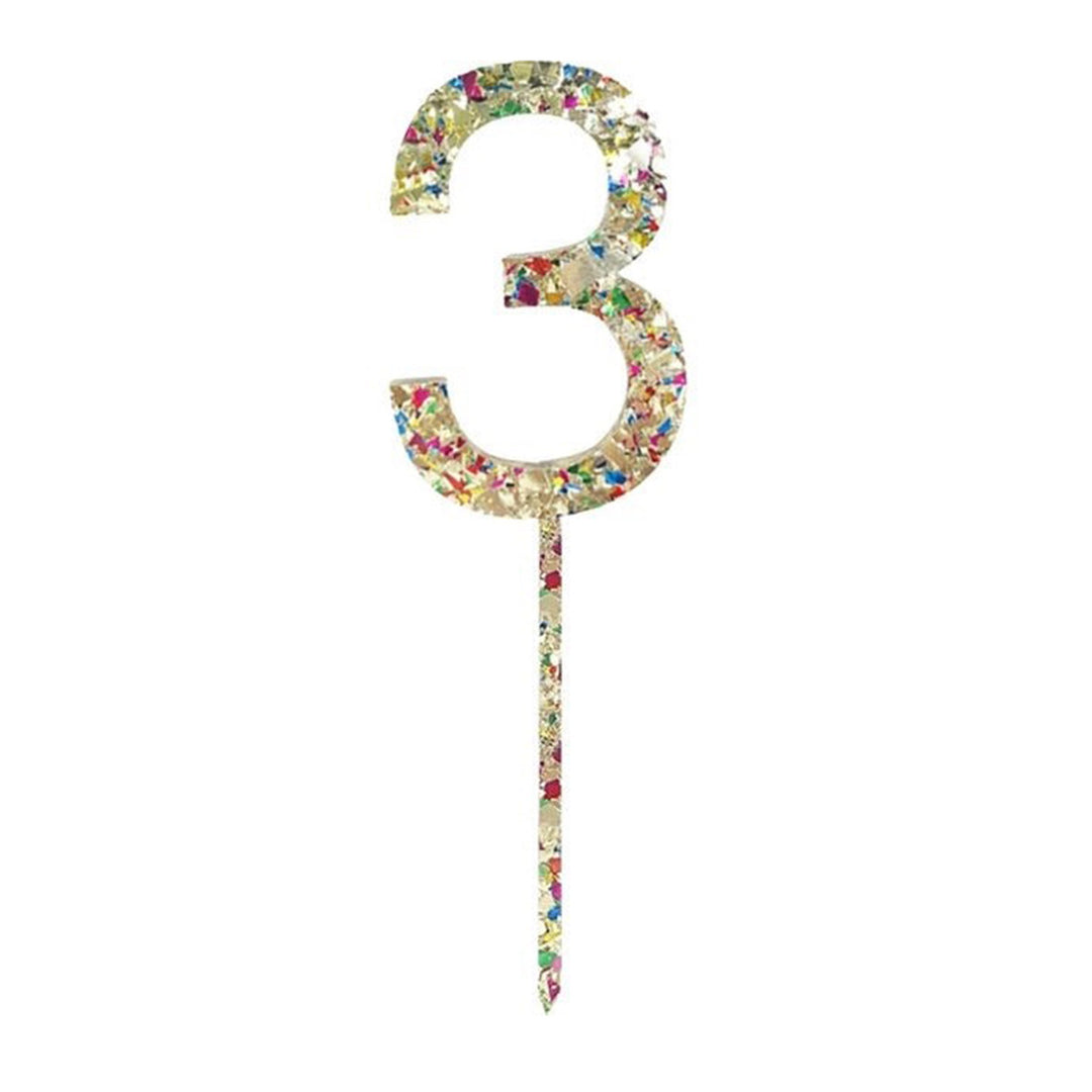 Acrylic Number 3 Cake Topper