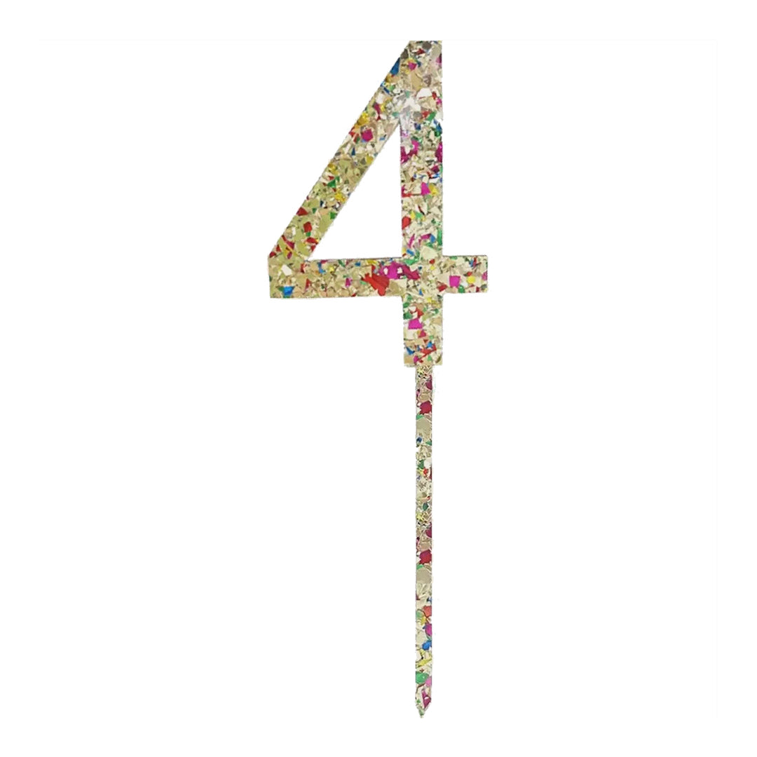 Acrylic Number 4 Cake Topper